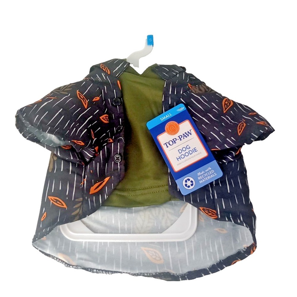 Top Paw Dog Hoodie Two in One Camp Shirt / T-Shirt Size Small